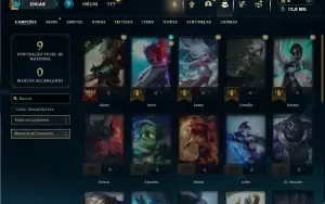Mestre com 30 Champs e 2 Skins + 8 Fragmentos