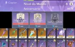 14 Personagens + 5 Armas + Keqing Skin / End Game Ar 59