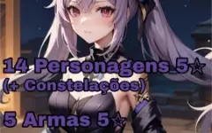 14 Personagens + 5 Armas + Keqing Skin / End Game Ar 59