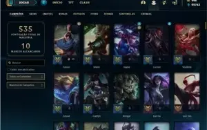 Conta ouro 1 com TODOS os champs e 173 Skins (7 Vitoriosas)