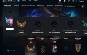Conta ouro 1 com TODOS os champs e 173 Skins (7 Vitoriosas)