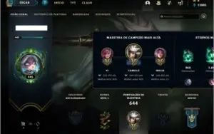 Conta unranked com 155 skins e 145 champs + 25 Maestrias 7