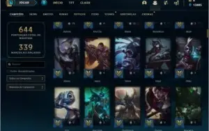 Conta unranked com 155 skins e 145 champs + 25 Maestrias 7