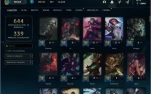 Conta unranked com 155 skins e 145 champs + 25 Maestrias 7