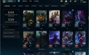 Conta unranked com 155 skins e 145 champs + 25 Maestrias 7