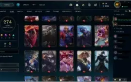 CONTA LOL 274 SKINS + de 2.000 GASTOS (TODOS OS CHAMPIONS).