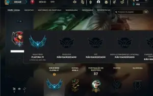 Platina 4 com 40 Champs e 8 Skins + 1 Fragmento