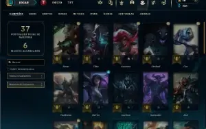 Platina 4 com 40 Champs e 8 Skins + 1 Fragmento