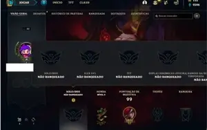 Conta unranked com 30 Champs e 14 Skins