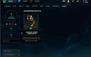 Conta unranked com 30 Champs e 14 Skins