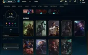 Conta unranked com 30 Champs e 14 Skins