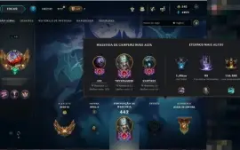 Conta Lol Lvl 350, Com 84 Skins, Faltando Poucos Champs
