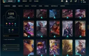 Conta bronze 1 com 146 Champs e 109 Skins + 4 Vitoriosas
