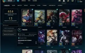 Conta bronze 1 com 146 Champs e 109 Skins + 4 Vitoriosas