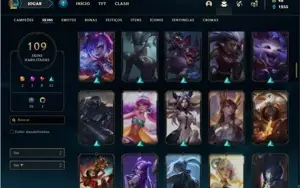 Conta bronze 1 com 146 Champs e 109 Skins + 4 Vitoriosas