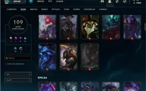 Conta bronze 1 com 146 Champs e 109 Skins + 4 Vitoriosas