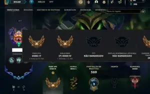 Ouro 4 com 120 Champs e 132 Skins ( ADC / SUP / JG )