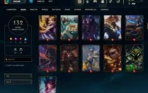 Ouro 4 com 120 Champs e 132 Skins ( ADC / SUP / JG )