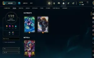 Ouro 4 com 120 Champs e 132 Skins ( ADC / SUP / JG )