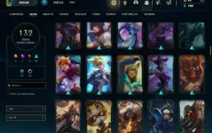 Ouro 4 com 120 Champs e 132 Skins ( ADC / SUP / JG )