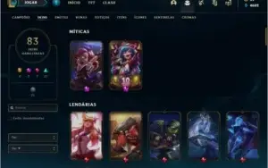 Conta prata 3 com 148 champs e 83 skins