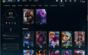 Conta prata 3 com 148 champs e 83 skins