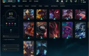 Conta prata 3 com 148 champs e 83 skins