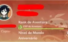 Conta Genshin AR 51 com Venti, Klee, Jean, Zhongli