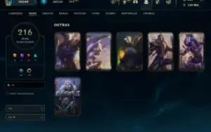 Esmeralda 2 com TODOS os champs e 216 Skins (Nivel 598)