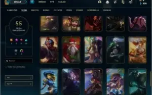 Conta prata 3 com 86 champs e 55 skins