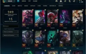 Conta prata 3 com 86 champs e 55 skins