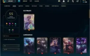 Conta prata 3 com 86 champs e 55 skins
