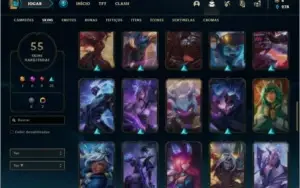 Conta prata 3 com 86 champs e 55 skins