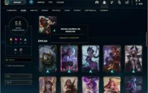 Conta prata 3 com 86 champs e 55 skins