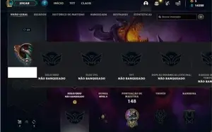 Conta Unranked com 41 Champs e 26 Skins + 2 Fragmentos