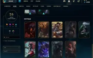 Conta Unranked com 41 Champs e 26 Skins + 2 Fragmentos