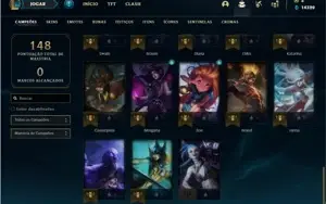 Conta Unranked com 41 Champs e 26 Skins + 2 Fragmentos