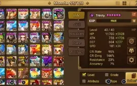 Conta Summoners War LvL 50 com Valkyrja Dark (Trinity)