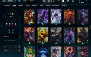 Prata 1 com TODOS os champs e 150 Skins ( MID / ADC / JG )