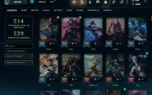 Prata 1 com TODOS os champs e 150 Skins ( MID / ADC / JG )