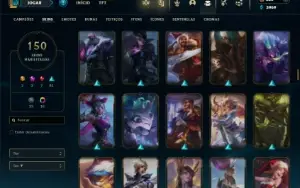 Prata 1 com TODOS os champs e 150 Skins ( MID / ADC / JG )