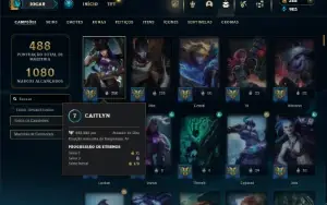Platina 2 com TODOS os champs e 207 Skins ( 9 Vitoriosas )