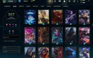 Platina 2 com TODOS os champs e 207 Skins ( 9 Vitoriosas )