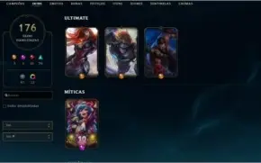 CONTA LOL, GOLD 4, 174 SKINS, TODOS OS CAMPEÕES