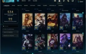 CONTA LEAGUE OF LEGENDS MUITAS SKINS E M7