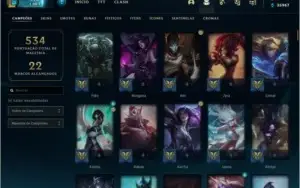 CONTA LEAGUE OF LEGENDS MUITAS SKINS E M7