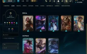 Prata 1 com 30 Champs e 9 Skins