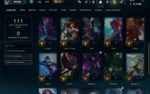 Prata 1 com 30 Champs e 9 Skins