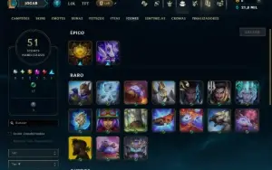 Prata 1 com 30 Champs e 9 Skins