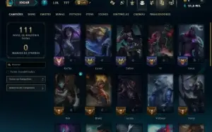 Prata 1 com 30 Champs e 9 Skins